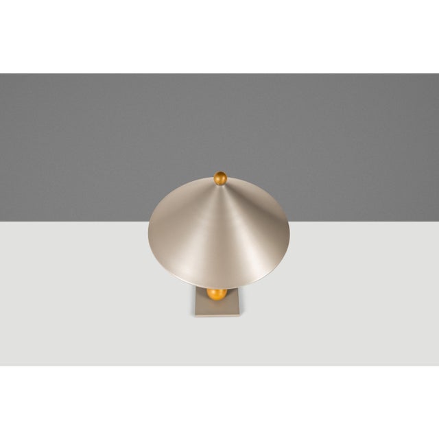 Silver 1990s Postmodern Memphis Style Table Lamps Attributed to George Kovacs for Sonneman - Set of Two For Sale - Image 8 of 16