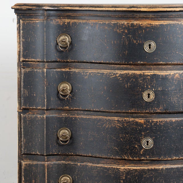Late 18th Century 18th Century Black Danish Oak Chest of Four Drawers For Sale - Image 5 of 15
