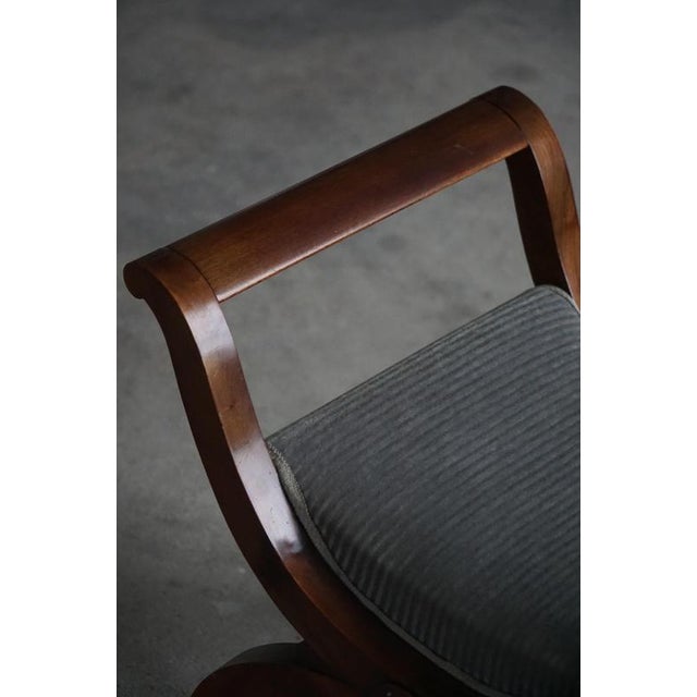 1920s Early 1900s Empire Danish Piano Stool with Velvet Seat For Sale - Image 5 of 12