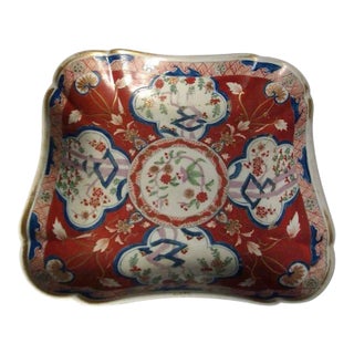1810 Coalport Porcelain Imari Dollar Pattern Square Dessert Dish For Sale