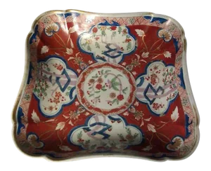 1810 Coalport Porcelain Imari Dollar Pattern Square Dessert Dish
