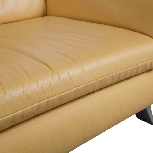 Yellow Leather Rossini Two-Seater Sofa with Manual Function from Koinor For Sale - Image 5 of 14