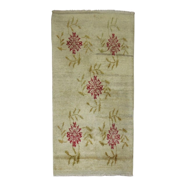 Vintage Zabihi Collection Small Turkish Floral Rug - 2'8" x 4'4" For Sale