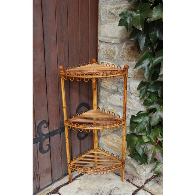 Rattan Corner Shelf by Franco Albini, 1960s For Sale - Image 9 of 9