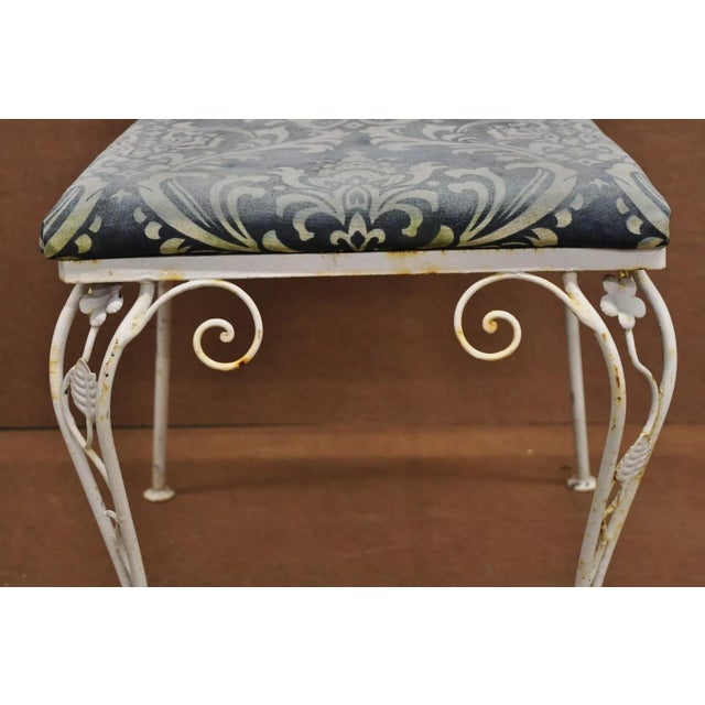 Mid 20th Century Mid 20th Century Vintage Art Nouveau Style Floral Wrought Iron Garden Dining Chairs - Set of 4 For Sale - Image 5 of 12