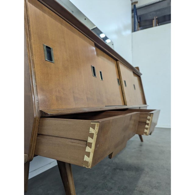 Glass Teak Sideboard by Vittorio Dassi for La Permanente Mobili Cantù For Sale - Image 7 of 8
