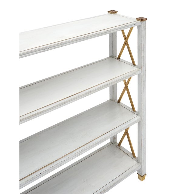 Wood Pair of Louis XVI Style Bookcases, Antique, Painted, French 1880s For Sale - Image 7 of 9