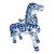 Vintage Blue & White Ceramic Tang Dynasty War Horse For Sale