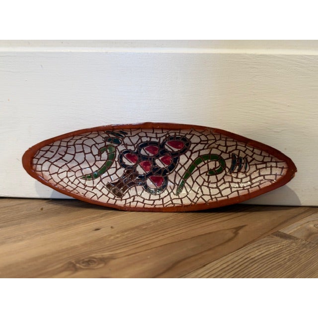 Vintage Glazed Ceramic and Mosaic Avocado Dish For Sale In New York - Image 6 of 8