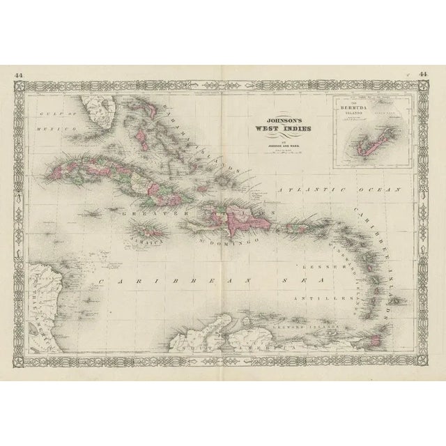Map of the West Indies and Bermuda, 1864 For Sale - Image 4 of 4