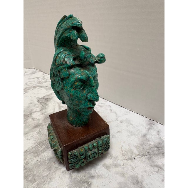 Petite Vintage Zarabeski Mayan Sculptural Head For Sale - Image 10 of 12
