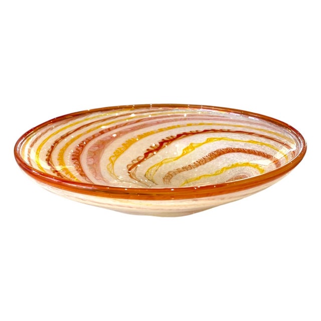American Late 20th Century Pizichillo Gordon Art Glass Bowl Swirl San Francisco Bay Area Oakland Decor For Sale - Image 3 of 11
