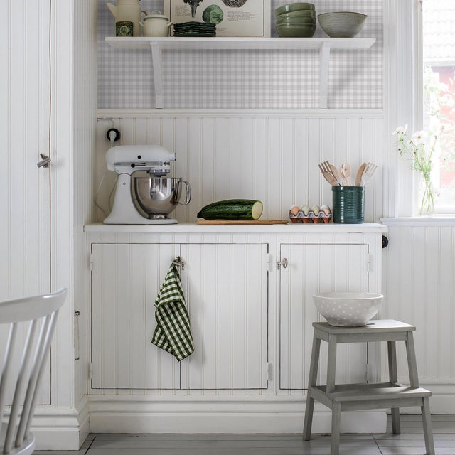 Mid-Century Modern Boråstapeter Frida Wallpaper In Grey For Sale - Image 3 of 3