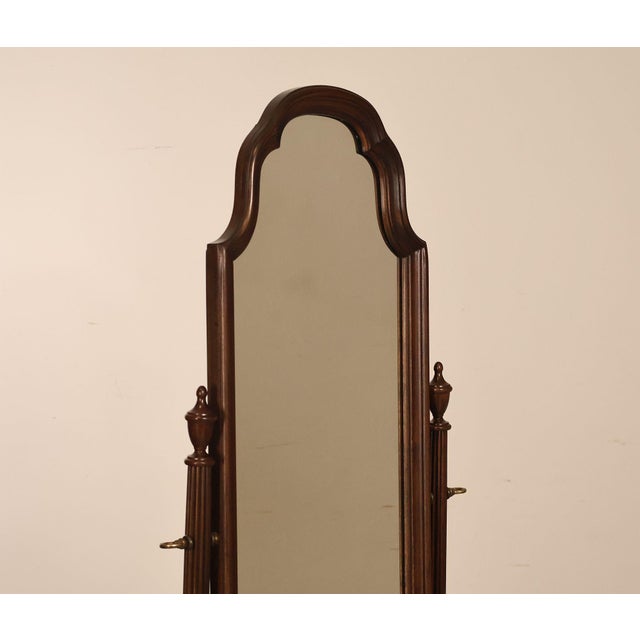 Traditional Ethan Allen Georgian Court Cherry Cheval Floor Mirror For Sale - Image 3 of 18