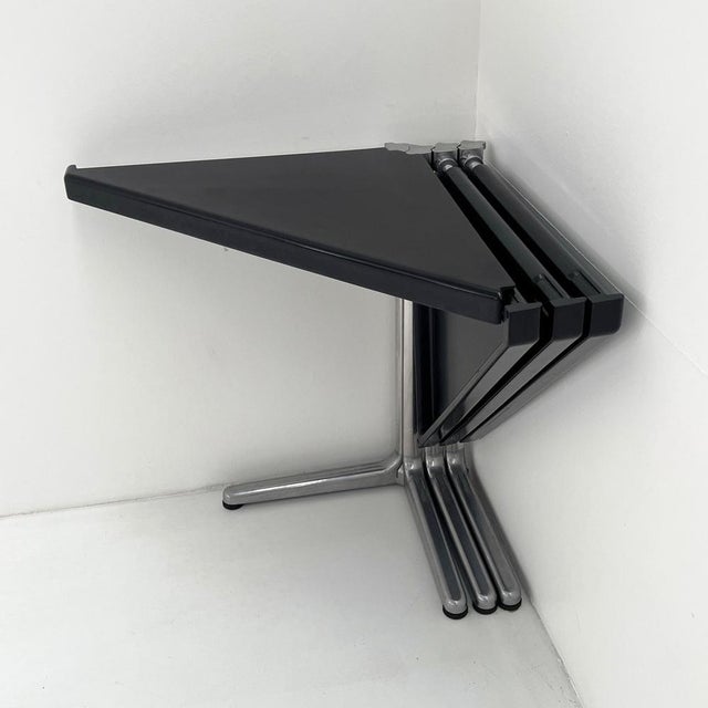 1970s Black Plana Folding Table attributed to Giancarlo Piretti for Castelli, 1970s For Sale - Image 5 of 12