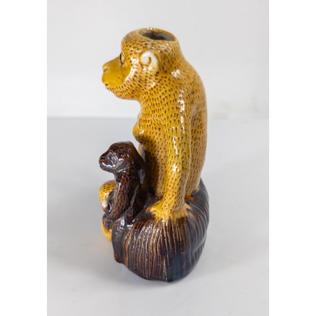 Early 20th Century 20th Century Chinese Yellow and Brown Monkey Teapot For Sale - Image 5 of 9