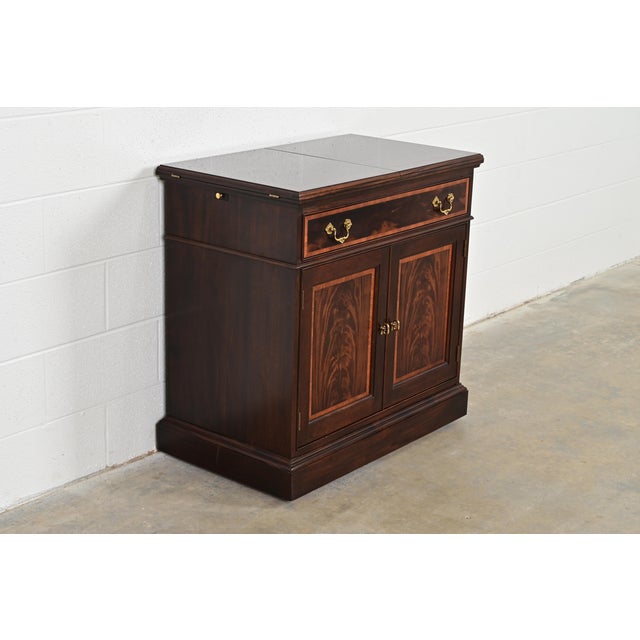 Stickley Stickley Georgian Flame Mahogany Flip Top Buffet Server or Bar Cabinet For Sale - Image 4 of 13