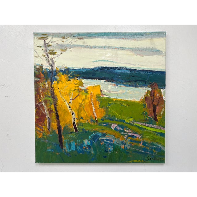 An expressive and vibrant original oil painting on canvas capturing a sweeping landscape in rich autumn tones. Striking...