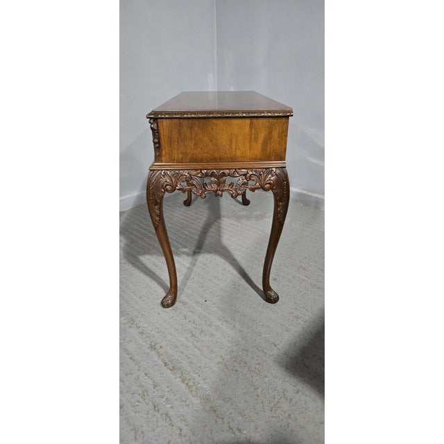Queen Anne Burr Walnut Console Table, 1920 For Sale - Image 14 of 16