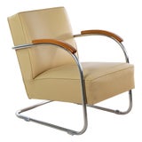 Vintage Bauhaus Chair in Brown Leather from Mücke & Melder, 1930s For Sale