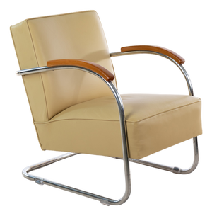 Vintage Bauhaus Chair in Brown Leather from Mücke & Melder, 1930s
