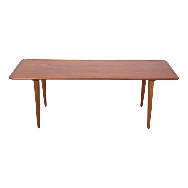 Large Teak & Oak AT-11 Coffee Table by Hans J. Wegner for Andreas Tuck, 1950s For Sale