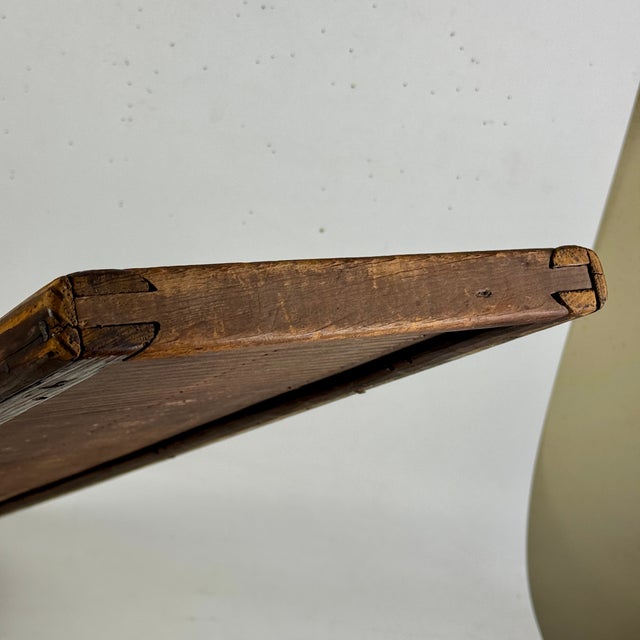 Brown Antique 19th C. Country Early Primitive Unusually Large 44” Weaving Wood Tape Loom For Sale - Image 8 of 11