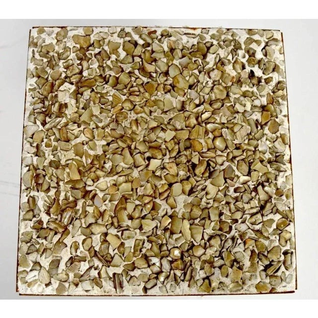 Art Nouveau Wrought Iron and Stone Garden Patio Stand With Pebble Stone Top For Sale - Image 3 of 10