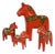 Swedish Wooden Dalarna Horses, Set of 7 For Sale