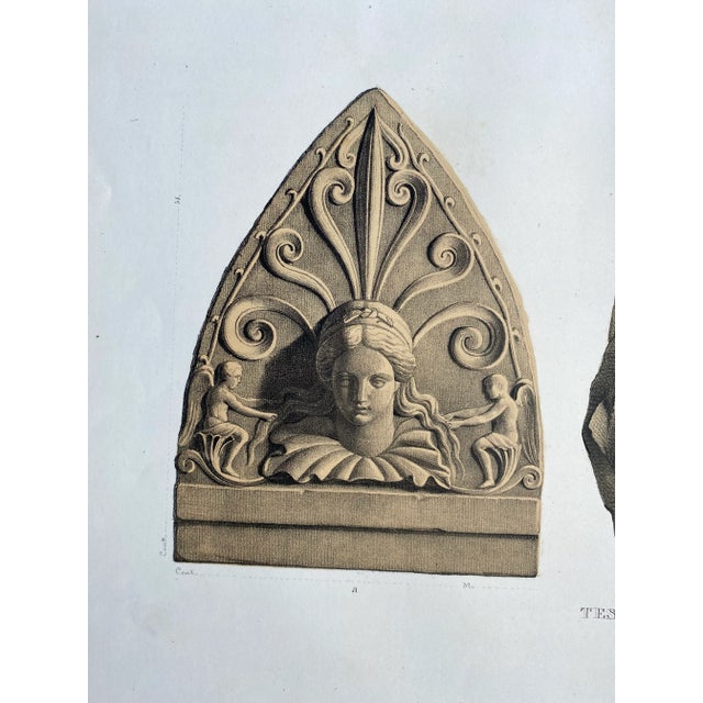 Traditional 1852 Heads of Venus Architectural Engraving For Sale - Image 3 of 6