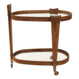 Oval Entertainment Bar Cart For Sale