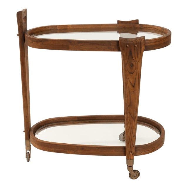 Oval Entertainment Bar Cart For Sale