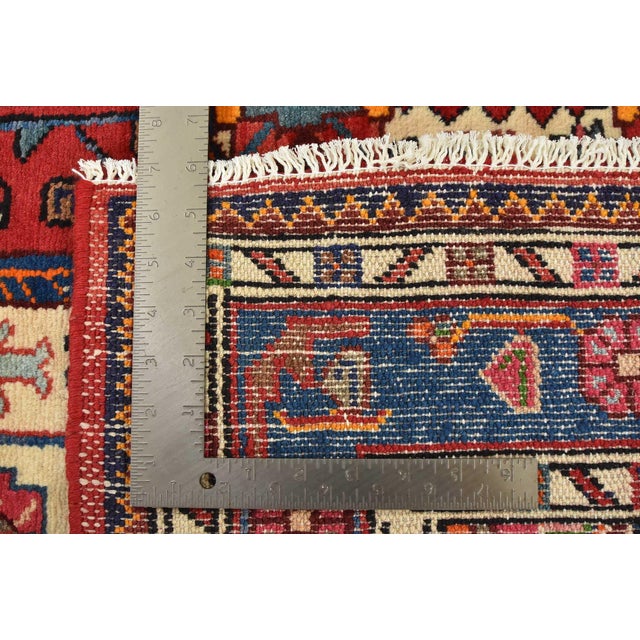 Zanjan Rug 3'10'' X 4'8'' Ivory Wool Vintage Tribal Hand-Knotted Oriental Carpet For Sale - Image 12 of 12