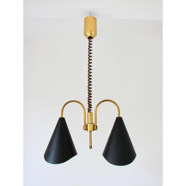 Mid-Century Modern Pendant Light in Brass and Metal, 1970s For Sale - Image 10 of 13