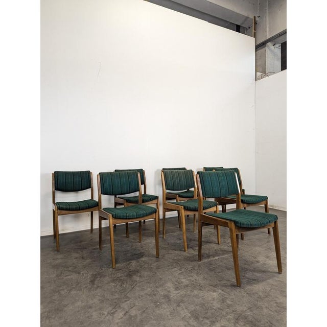 Vintage Green Fabric Chairs, Set of 8, in Very Good conditions. Designed 1960 to 1969