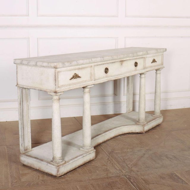 White English Painted Console Table For Sale - Image 8 of 15
