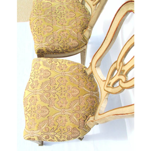 Italian Carved Spade Leg Side Chairs - a Pair of 2 For Sale - Image 4 of 8