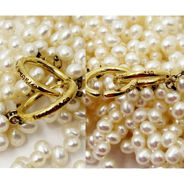 1990s 1990s Tiffany &Co Picasso 18k 750 Gold Freshwater Pearl 8 Strands Choker Necklace For Sale - Image 5 of 5