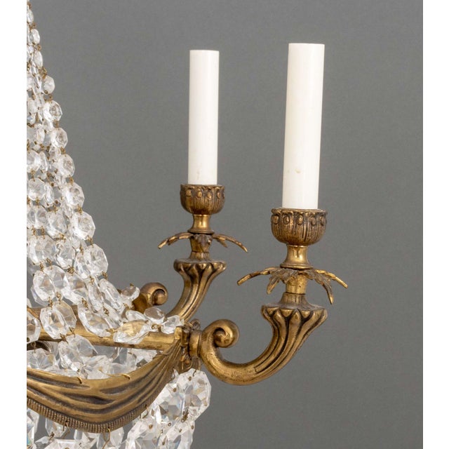 Late 20th Century Late 20th Century French Empire Style Bronze Basket Chandelier For Sale - Image 5 of 11