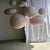 Large Vintage Oval Flattened Pink Rattan and Natural Linen Pendant Light, 1980s For Sale - Image 6 of 18