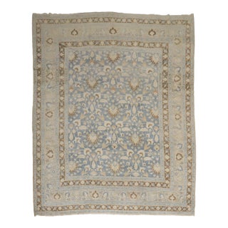 Antique Blue Persian Meshed Room Size Rug For Sale