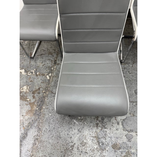 Metal Symphony Cantilever Dining Chairs, Set of Four For Sale - Image 7 of 12