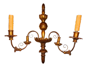 19th Century French Gilt Wood Sconces - a Pair