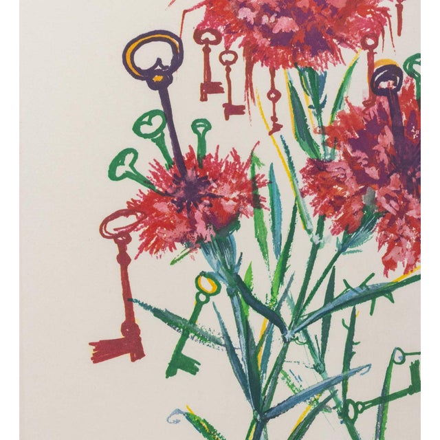 Salvador Dalí Salvador Dali "Carnation (Keys)" Etching, 1972 For Sale - Image 4 of 11