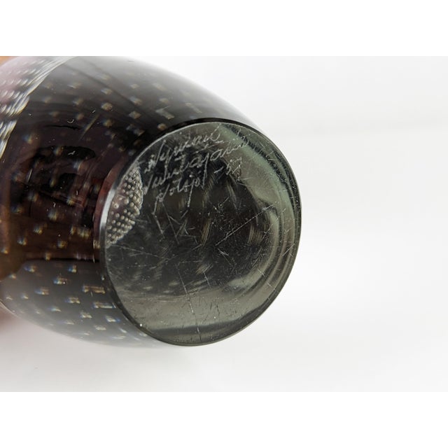 Mid-Century Modern Clear and Purple Glass Vase by Gunnel Nyman for Studio Nuutajarvi, 1957 For Sale - Image 6 of 12
