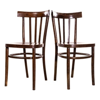 Vintage Crescent Back Dining Chairs by Ton, 1970s, Set of 2 For Sale