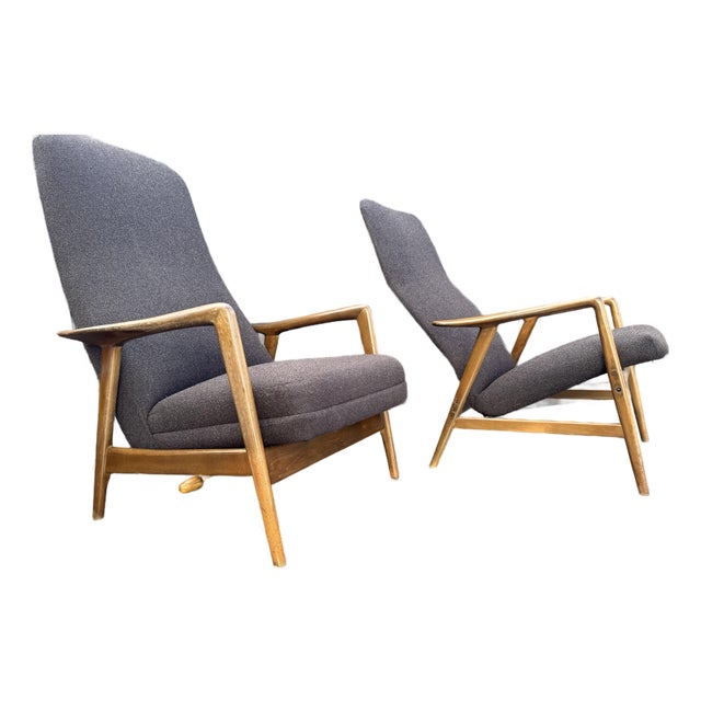 Mid 20th Century Danish Lounge Chairs With New Upholstery Attributed to Folke Ohlsson for Dux – Pair For Sale