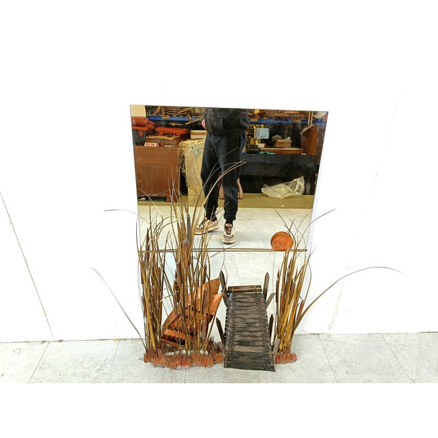 Sculpted Copper Mirror from Daniel Dhaeseleer, 1970s For Sale - Image 4 of 10