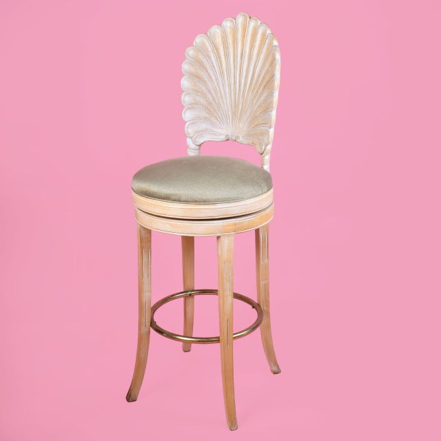 Pair of Italian Grotto Swivel Bar Stools For Sale - Image 4 of 6