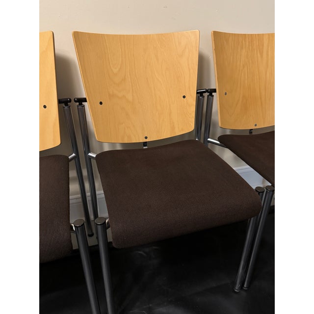 Vintage Kusch+Co Mid Century/Post Modern Stacking Chairs Set of 4 For Sale - Image 4 of 17